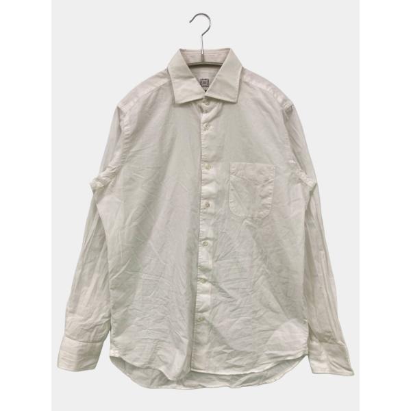 AZABU THE CUSTOM SHIRT ビジネスシャツ 40 ホワイト コットン 無地 長袖 ...