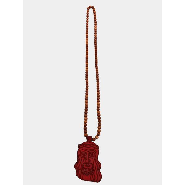 WOODLUM ネックレス レッド ウッド・ビーズ メンズ レディース