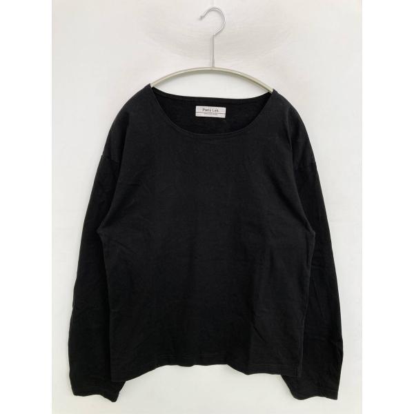 Parts Lab. Tシャツ/カットソー M ブラック 無地 ショート丈 長袖 クルーネック(丸首...