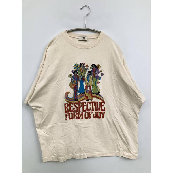 MONO-MART モノマート Tシャツ/カットソー F アイボリー 無地 前面プリント 半袖 ミド...