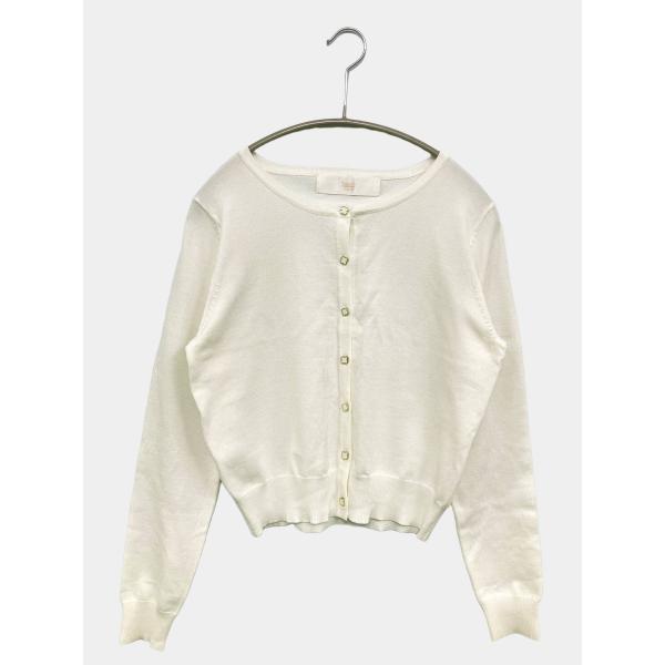 tocco closet カーディガン/ボレロ M ホワイト 無地 ビジュー ショート丈 長袖 レデ...