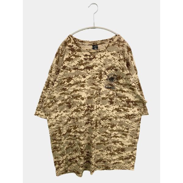 CODE Tシャツ/カットソー 2X カーキ カモフラージュ柄 ロング丈 半袖 クルーネック(丸首)...