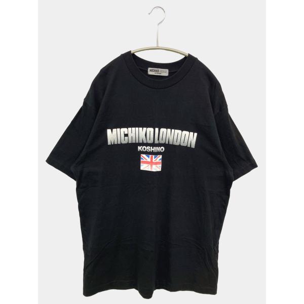 MICHIKO LONDON ミチコロンドン Tシャツ/カットソー MA ブラック 前面プリント ブ...