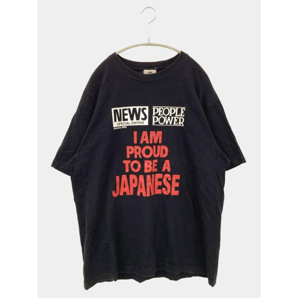 No.団 Tシャツ/カットソー XL ブラック バックプリント 前面プリント ミドル丈 半袖 クルー...