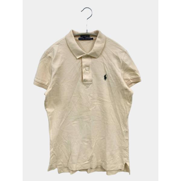 Ralph Lauren ラルフローレン ポロシャツ L アイボリー 無地 半袖 ワンポイント ブラ...