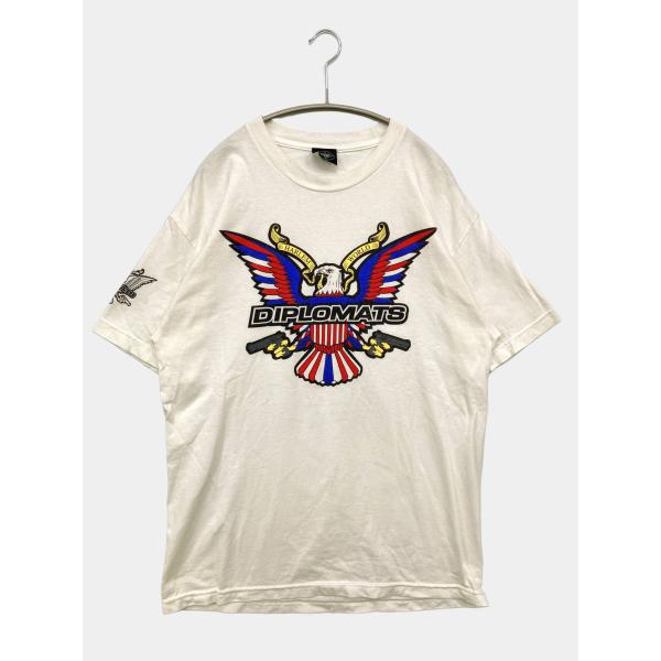 DIPLOMATS Tシャツ/カットソー LARGE ホワイト 無地 前面プリント ワンポイント ミ...