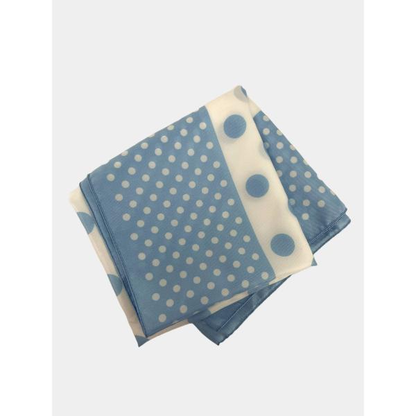 Europe ストール/ショール 70×70cm スカイブルー ドット柄 メンズ レディース
