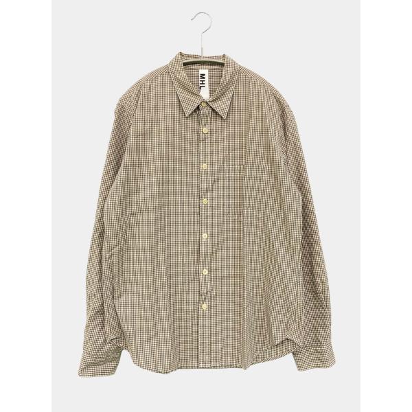 MHL. エムエイチエル シャツ/ブラウス M ブラウン コットン チェック柄 ミドル丈 長袖 レギ...