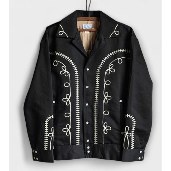 ウエスタンジャケット　ボレロジャケット　黒　ブラック　M L　刺繍　ジョニーデップ　カウボーイ　ロカ...