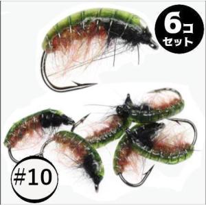 ニンフ フライ ニンフフライ 6個セット #12 スカッド エビ サビキ