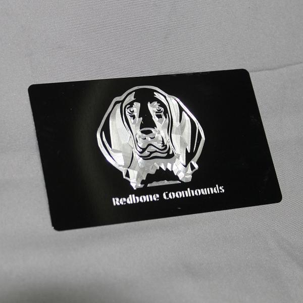 『 犬顔イラスト金属カード[名入れ料込み]