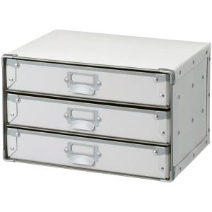 ナカバヤシ Digio2 デスクトップケース 3段 A4サイズ ヨコ型 パルプ製 ホワイト FBD-NWA43W