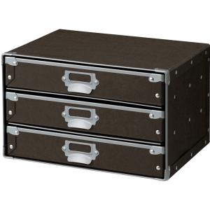 ナカバヤシ Digio2 デスクトップケース 3段 A4サイズ ヨコ型 パルプ製 ブラウン FBD-NWA43S