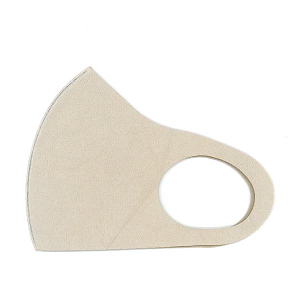 1枚 アイボリー スウェード調 洗える 布 マスク 縦13.5cm 薄さ 1mm 立体 3D なめら...