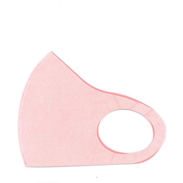 1枚 薄い ピンク スウェード調 洗える 布 マスク 縦13.5cm 薄さ 1mm 立体 3D 伸縮...