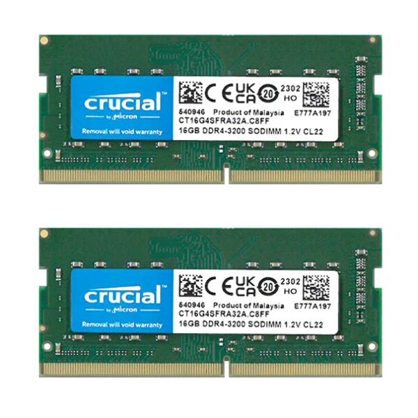 2枚組 16GB ×2 （ 32GB ） Crucial Micron製 増設 メモリ ノート・小型...