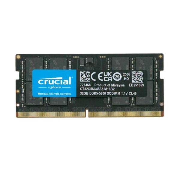 32gb ddr5 5600 ノート メモリ crucial PC5 44800 sodimm 増設...