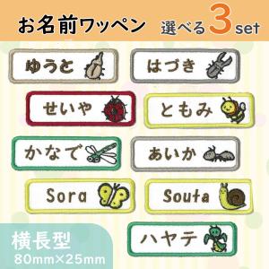 お名前ワッペン 横長型 しんかんせん 新幹線 選べる3枚セット ひらがな