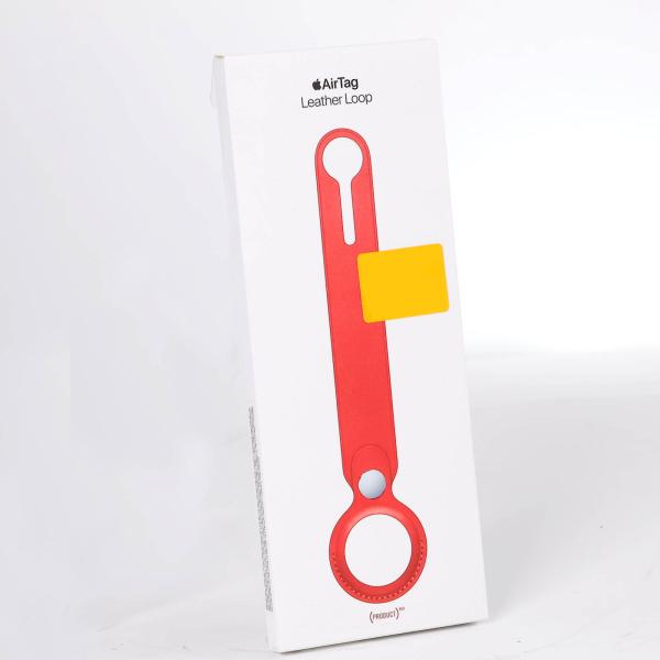 (中古)AirTagレザーループ -  PRODUCT RED Apple MK0V3FE A 純正...