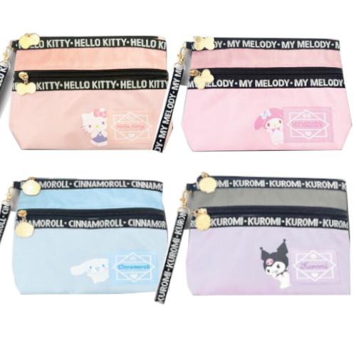 サンリオ ダブルポケットポーチ ロゴテープ サンリオ ペンケース シナモロール サンリオ ポーチ キ...