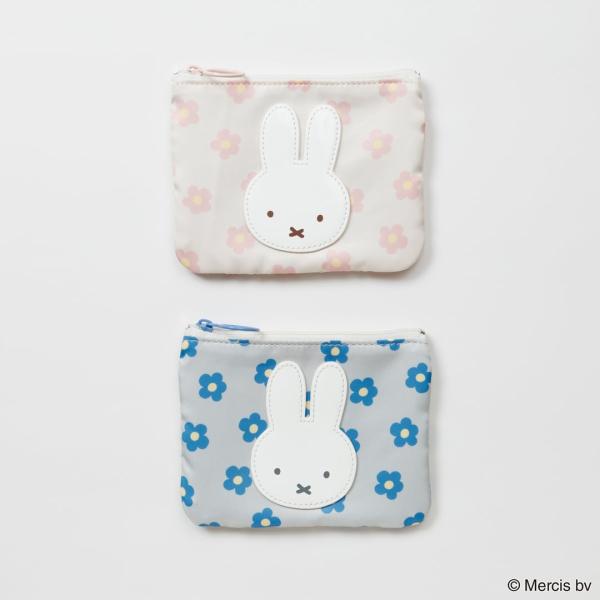 MIFFY FACE FLOWER ワッペンミニフラットポーチ ミッフィー グッズ 大人 ミッフィー...