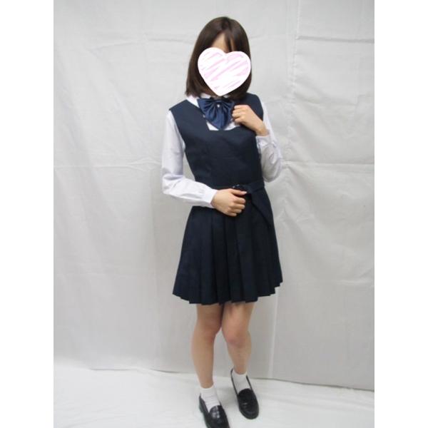 【日本製】紺ジャンバースカート・ミニ丈(プリーツ40cm)仕様◆T155〜185