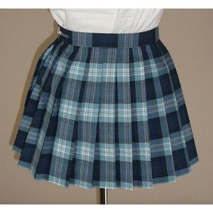 紺×水色チェックプリーツスカート スカート丈30cm/40cm丈 スクール 学校制服 通学 高校生 ...