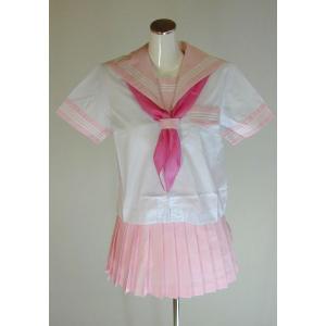 夏ピンクセーラー服 上下セット (半袖 学校制服 学販