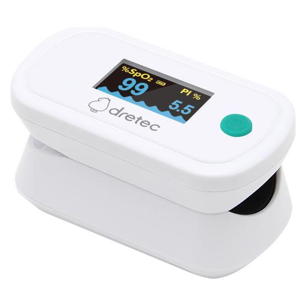 ドリテック パルスオキシメーター dretec OX-103WT PI値表示 見やすい有機EL 4方...