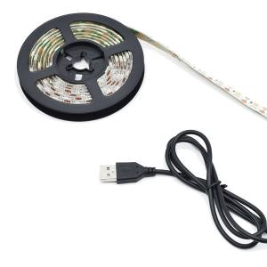 BPS USB高輝度LEDテープライト2m ホワイト SMD5050 120leds IP65防水 BPS-LEDTL2WH 必要な長さにカット両面テープで好きな場所に貼り付けできるテープLEDライト｜digital7