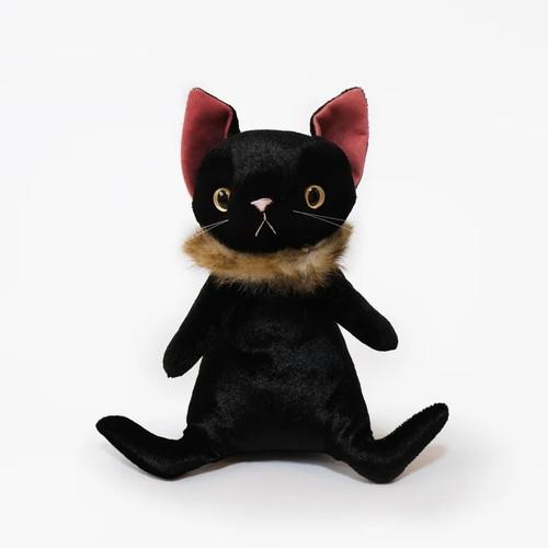 Cuddly カドリー ミッドナイト 黒 ナルシス(約18cm 約100g) 猫ぬいぐるみ【日本製】