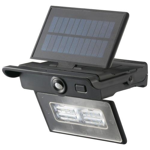 OHM オーム電機 ソーラー式センサーライト パネル折りたたみ 白色LED LS-S140PFR4-...