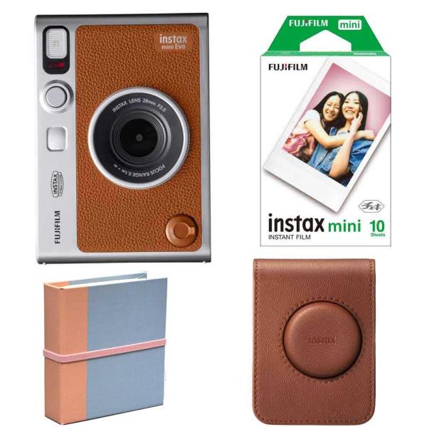 (4点セットB)富士フイルム インスタントカメラ チェキ instax mini Evo C BR ...