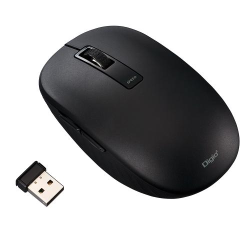 ナカバヤシ　Digio2　無線静音5ボタンBlueLEDマウス/ブラック　MUS-RKF218BK