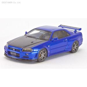 送料無料◆MARK43 1/43 スカイライン GT-R V-SpecII(BNR34)カーボンボンネット ベイサイドブルー PM4301CBL（F7898）