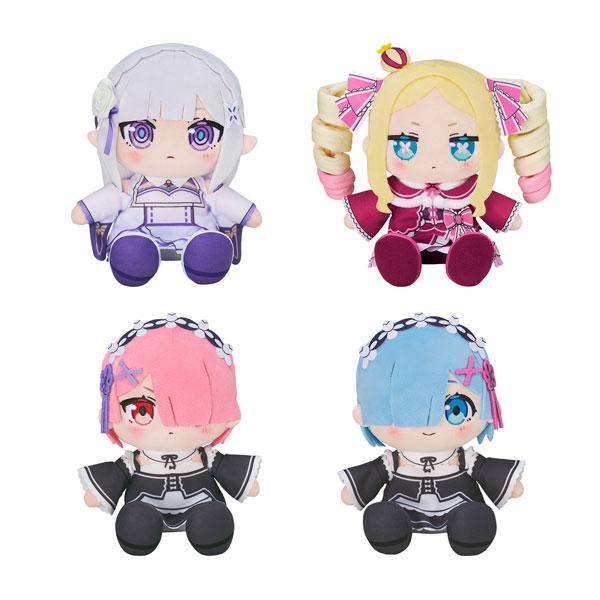 送料無料◆Re：ゼロから始める異世界生活 ちょこぷに ぬいぐるみ 4種セット (エミリア/レム/ラム...