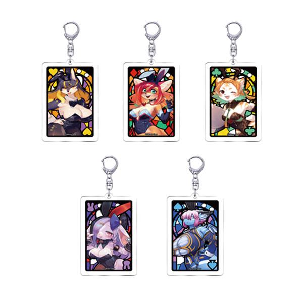 Bunnimals ステンドグラス風アクリルキーホルダー 5種セット (マリー・ゴールド/ローザ/シ...