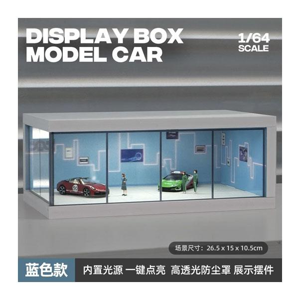 収蔵家 1/64 会社前駐車場B (ブルー) LEDライト(USB給電)付属 塗装済み 組み立て式 ...