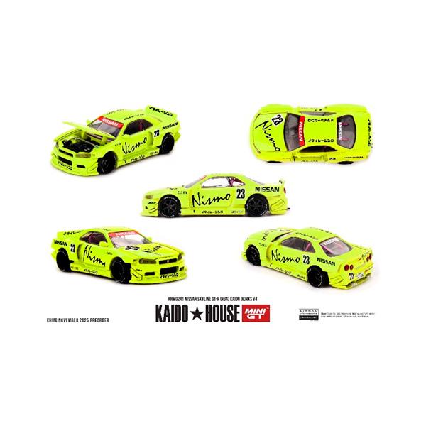 MINI-GT 1/64 Nissan スカイライン GT-R R34 Kaido Works V4...