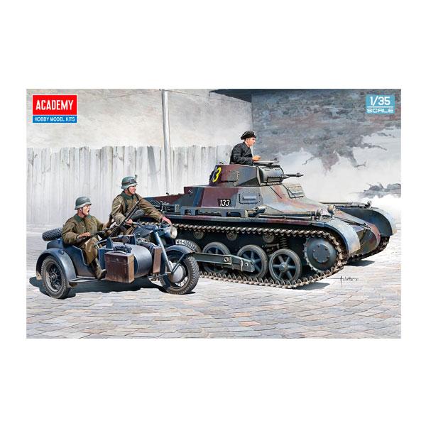 アカデミー 1/35 I号戦車B型＆KS750サイドカー プラモデル 13556 【7月予約】