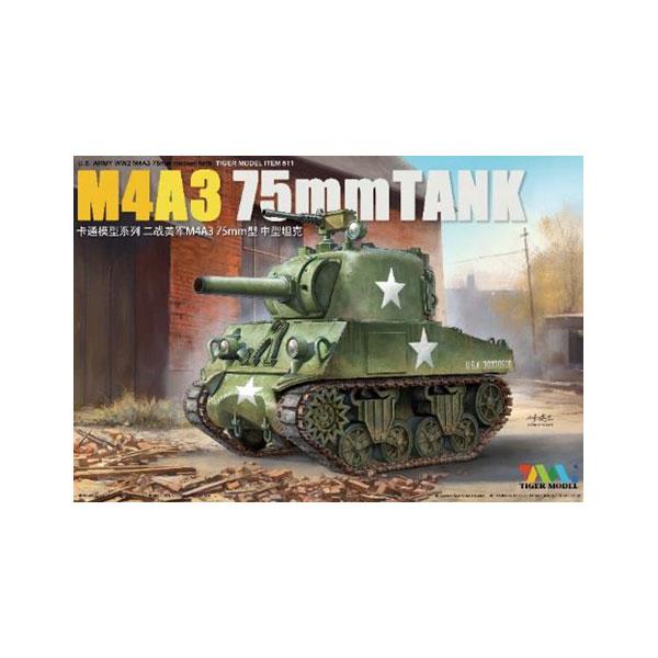 タイガーモデル キュートタンクシリーズ M4A3 シャーマン 75mm砲 プラモデル TML511 ...