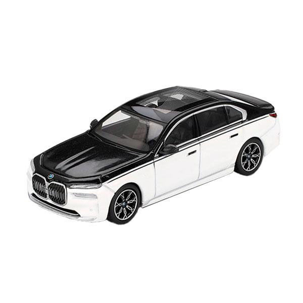 MINI-GT 1/64 BMW i7 xDrive60 アルピンホワイト/ブラックサファイア (左...