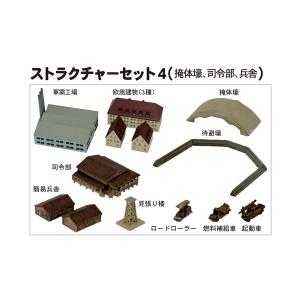 ピットロード 1/700 ストラクチャーセット4 (掩体壕、司令部、兵舎) プラモデル SP110 （ZS130503）｜digitamin