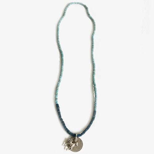 シードビーズ ネックレス ブランコ トレード チャーム ネックレス ブルー ビーズネックレス ハンド...