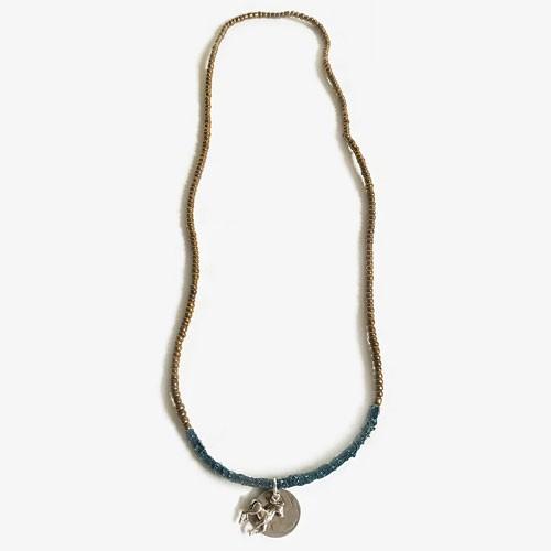 シードビーズ ネックレス ブランコ トレードチャーム ネックレス ゴールド ビーズネックレス ハンド...