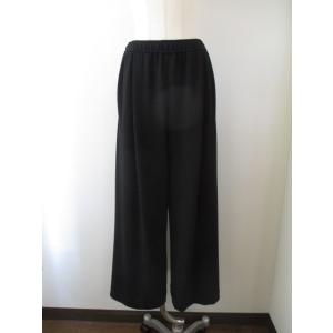 アヤン ayane スパンジョーゼットタックワイドパンツ BLACK 36 スパンジョーゼット タッ...