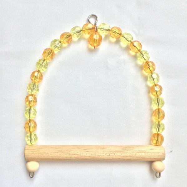 ことりちゃんブランコつんつん玉付(セキセイインコ、コザクラインコ用)Sサイズ：ミカン