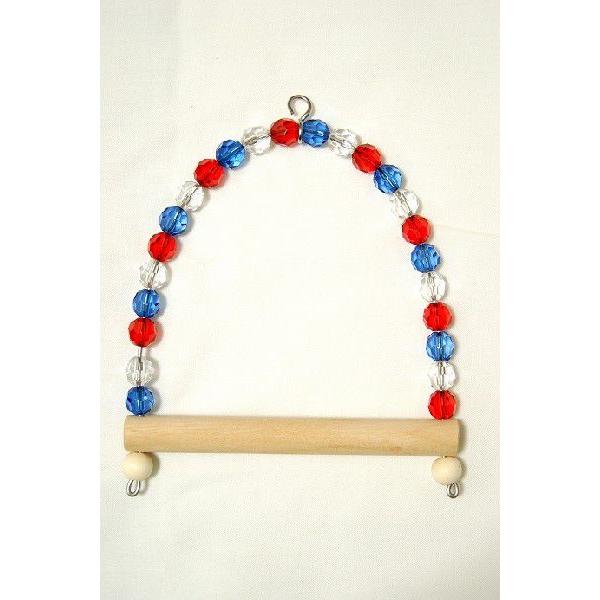 ことりちゃんブランコ(セキセイインコ、コザクラインコ用)Sサイズ：トリコロール