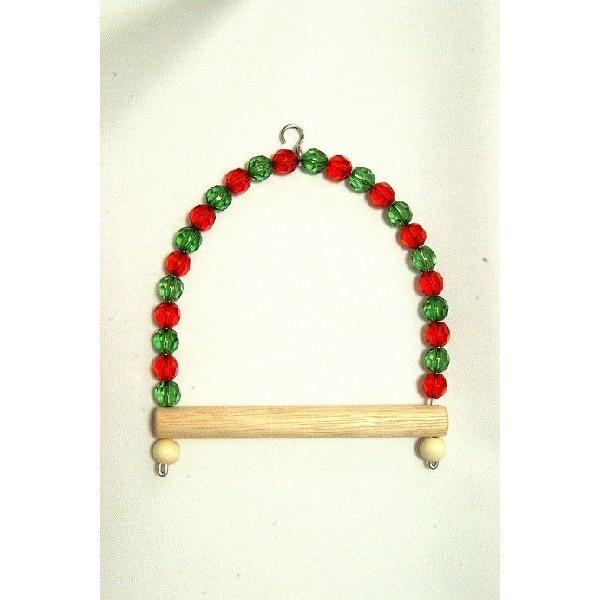 ことりちゃんブランコ(セキセイインコ、コザクラインコ用)Sサイズ：クリスマス