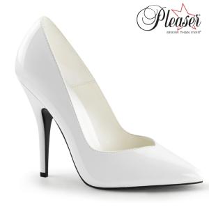 ホワイト ポインテッドトゥ ハイヒール Pleaser プリーザー ハイヒール パンプス 10 cm ヒール 白